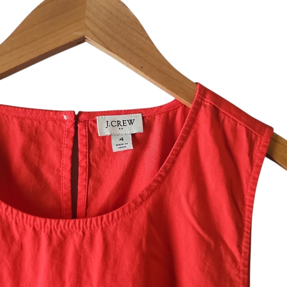 J. Crew Coral Cotton Sleeveless Tiered Maxi Dress Sz 4 - Picture 2 of 6